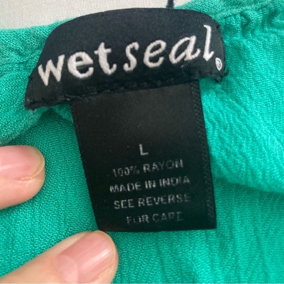 Vintage Y2K Wet Seal Babydoll Tank Top Size Large Green - Picture 3 of 3